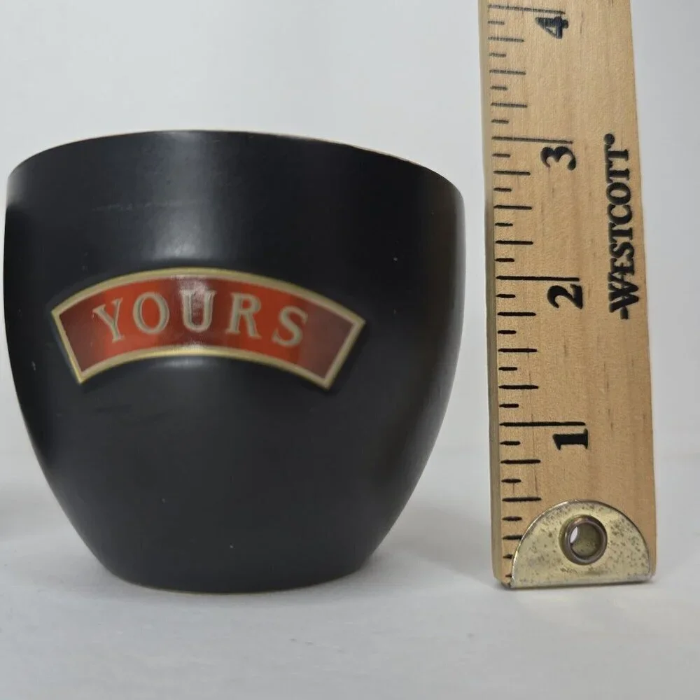 BAILEY'S Irish Cream Yours And Mine Black Ceramic Cups Set of 2 2.75